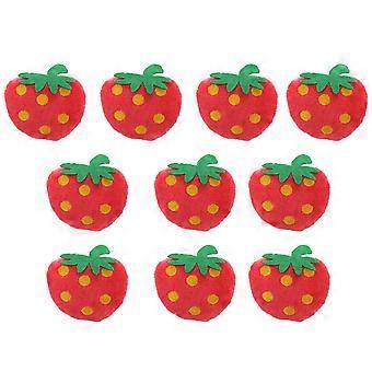 Pet Fruit Toy Strawberry Plush for Cat Playing 10Pcs Set