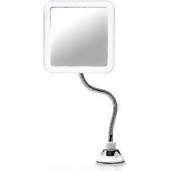 Miroir de maquillage avec lumières, le grossissement 10x assure des applications précises, ventouse puissante pour une fixation sûre, les LED à la lumière du jour offrent