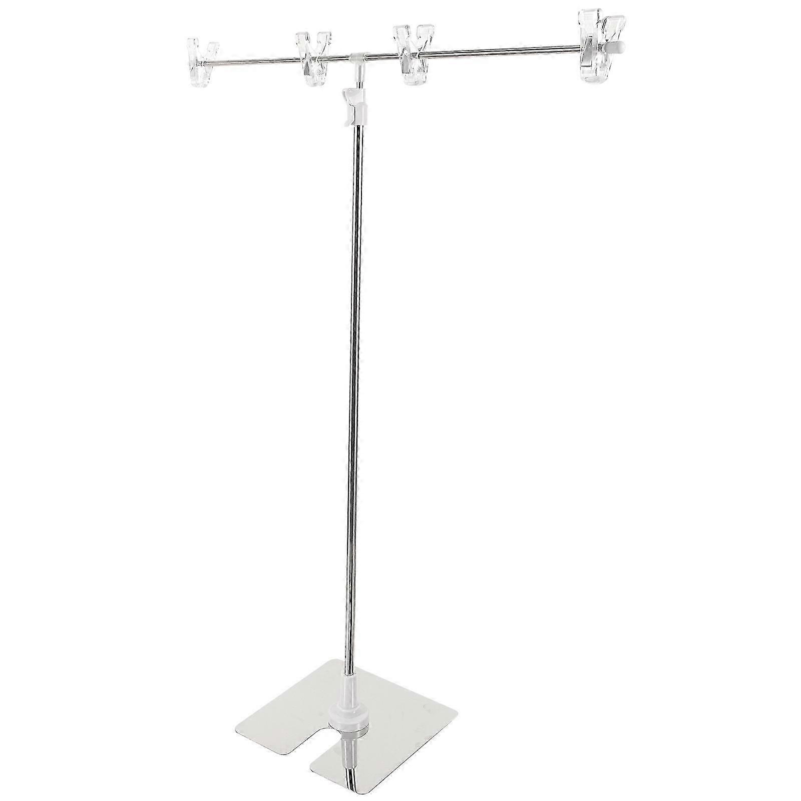 Height Adjustable T-Shaped Poster Stand for Advertising Silver