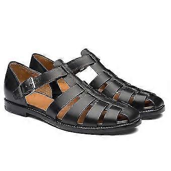 Bebetter Men's Sport Sandals Closed Toe Outdoor Handmade Leather Sandal