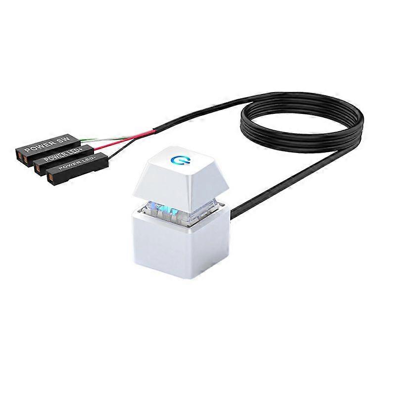 External Desktop Computer Power Switch Button with 1.8 m Cable for Office and Gaming Setups