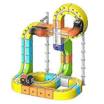 Anti-Gravity Electric Train Set, 167pcs Flexible Track Car Set, DIY STEM Magnetic Building Assembly Kit, Christmas Birthday Gifts for Kids.C4