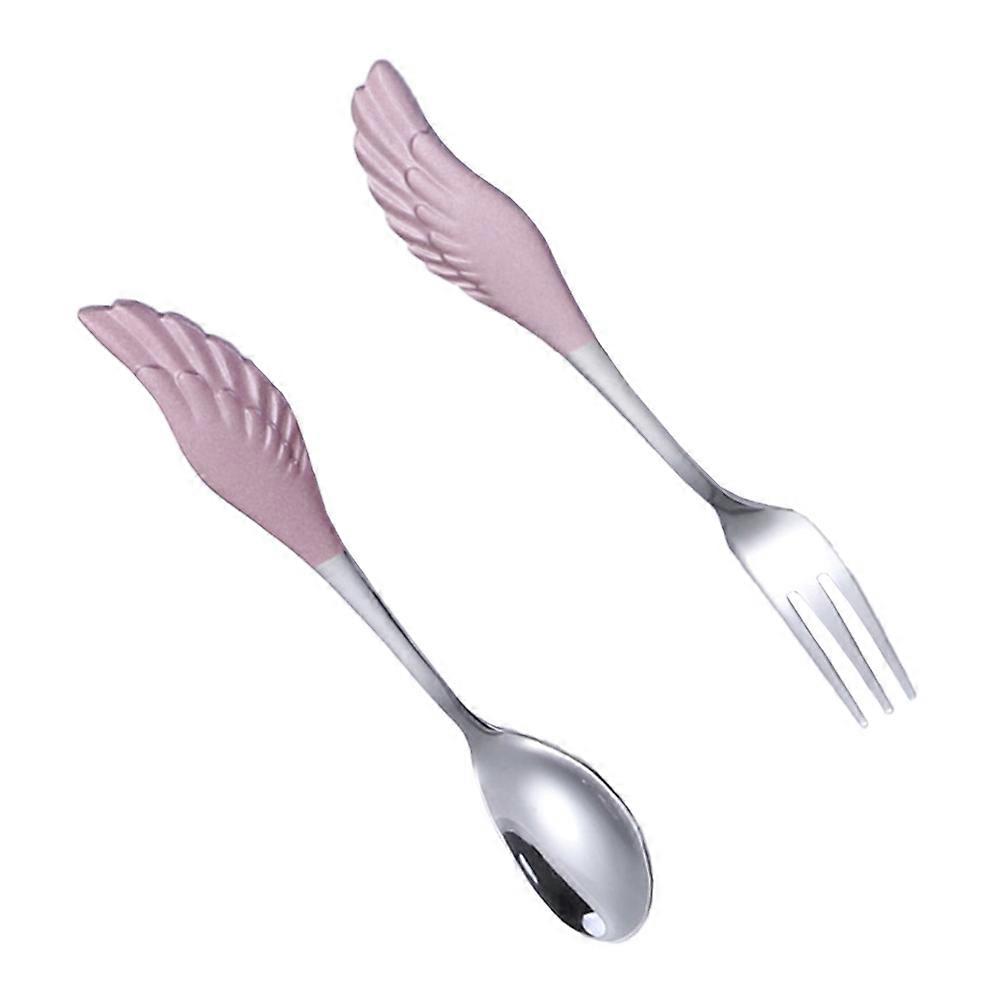 Multi-Functional Stainless Steel Fork with Spoon Set for Convenient Daily Tableware