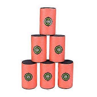 Eva Soft Dart Shooting Target Buckets for Kids 6Pcs Toy War Game Cans