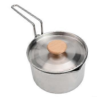 Camping Kettle 1L Stainless Steel DualUse Pot for Outdoor Cooking and Hiking