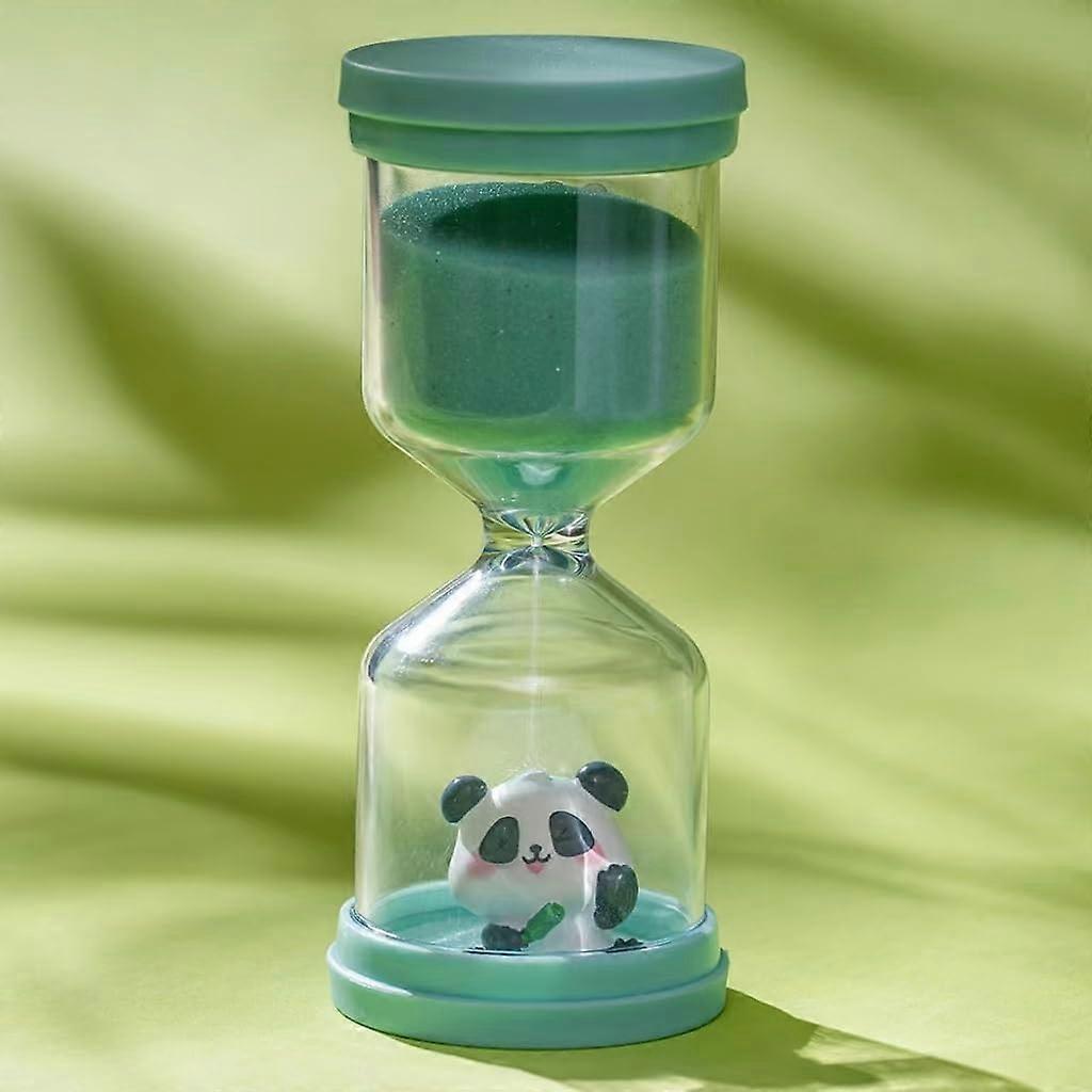 5 Minute Sand Timer,Hourglass Timer in Macaron Green with Panda Pattern