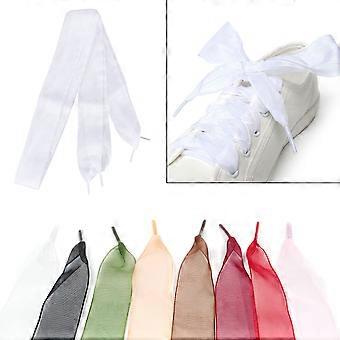 2Pairs White Transparent Shoe Laces for Party Dancing Widening Shoestrings