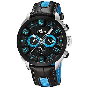 Lotus Chrono Quartz analoge man horloge met synthetische lederen armband L15787/2
