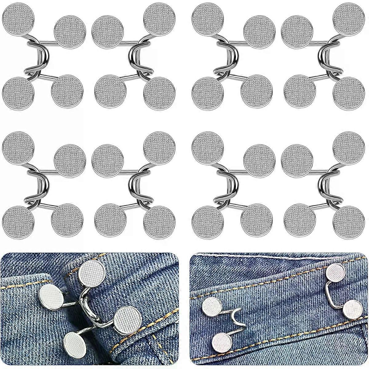 Thin Waist Replacement Button Metal Size S 4 Sets No Sew
