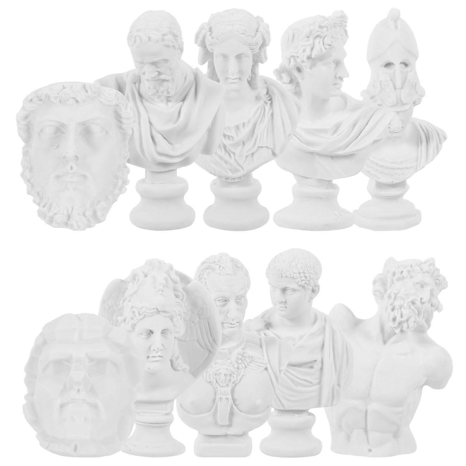 Miniature Stone Bust Statue Model compatible with Decoration 10Pcs Pieces