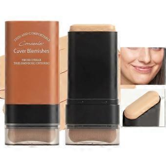 Foundation Stick for Face, Multi-Use Foundation Stick with Built-In Foundation Brush, Lightweight Buildable Medium-to-Full Coverage