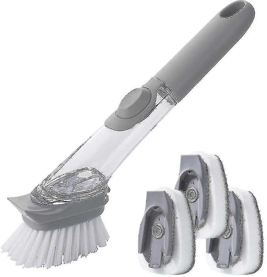 Replaceable Brush Head, Dishwashing Tool,2in1 Sponge And Bristle Brush