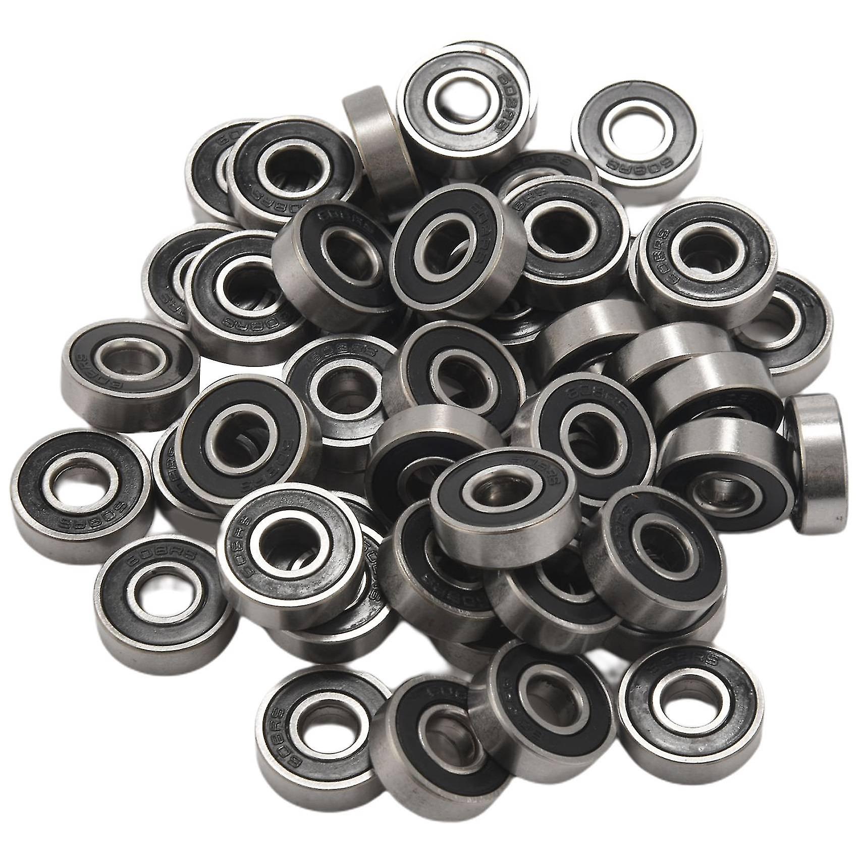 50pcs/set 608 2rs ένσφαιρος τριβέας Abec-5 8x22x7 χιλ. βαθύς χάλυβας άνθρακα αυλακιού σφραγισμένος ένσφαιρος τριβέας-δ