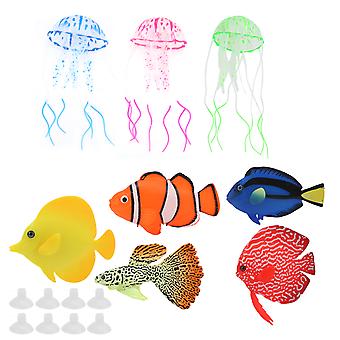 Künstlicher leuchtender Fisch, gefälschter leuchtender Fisch, Aquarium-Dekor, Simulationsdekoration für Aquarien
