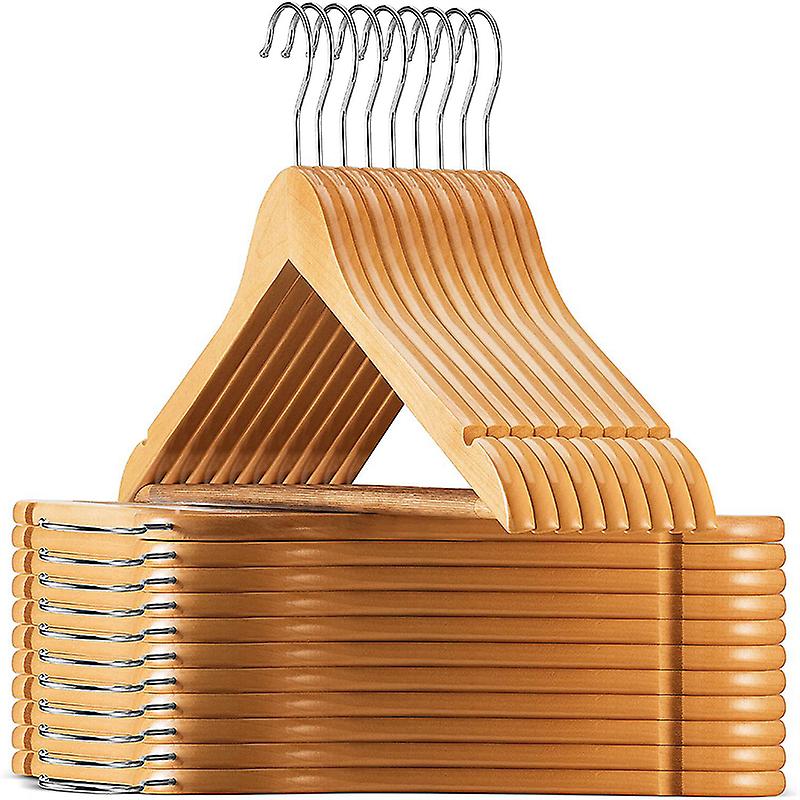 Wooden Hangers 20 Pack, Suit Hangers With 360-degree Rotatable Hook