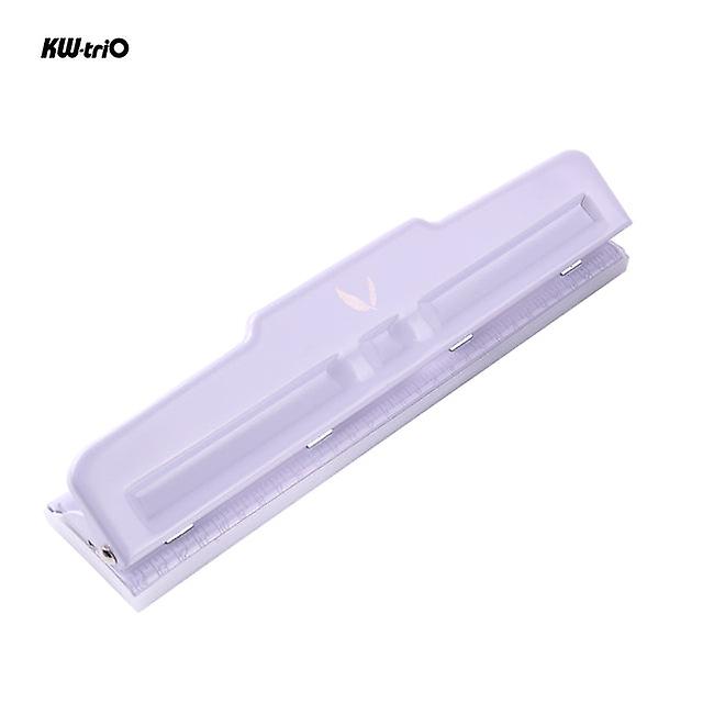 Kw-trio Desktop Metal 4-hole Adjustable Punch 10 Sheet Capacity Paper Hole Puncher With Scraps Collector Reduced Effort