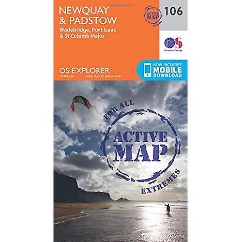 OS Explorer mapa activo (106) Newquay y Padstow (mapa activo OS Explorer)