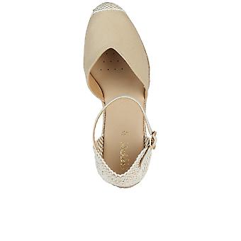 Geox Ragazza D Gelsa A Wedge Sandal, Avio, 40 EU