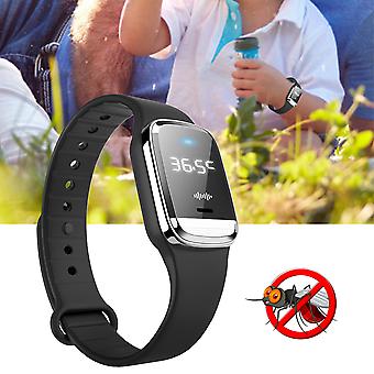 Ultraschall-Mückenschutz-Armband USB-wiederaufladbare Smartwatch zum Wandern Angeln Camping Elektronische Anti-Mücken-Uhr