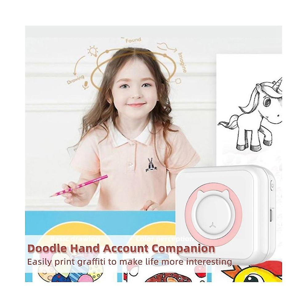 Mini Thermal Printer Wireless Bluetooth Printer Multifunctional Label Printer With Self-adhesive Pa