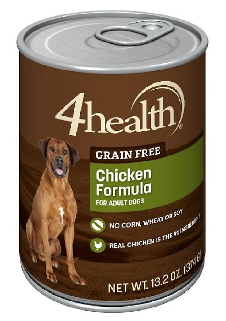 4health 无谷物成人鸡肉食谱湿狗粮,1 罐 - 13.02 盎司。