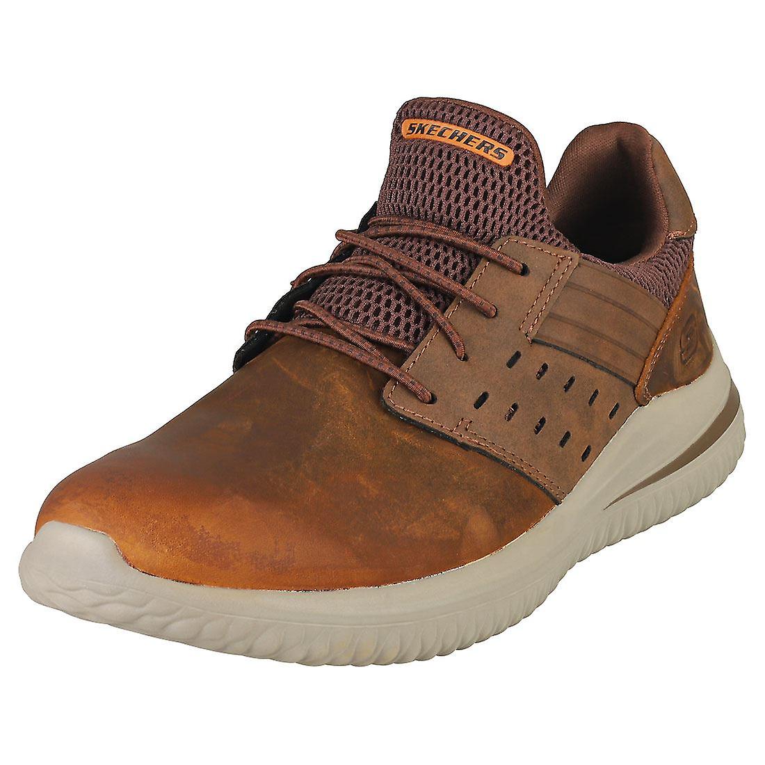 Skechers Delson 3.0 Ezra Mens Casual Trainers in Dark Brown