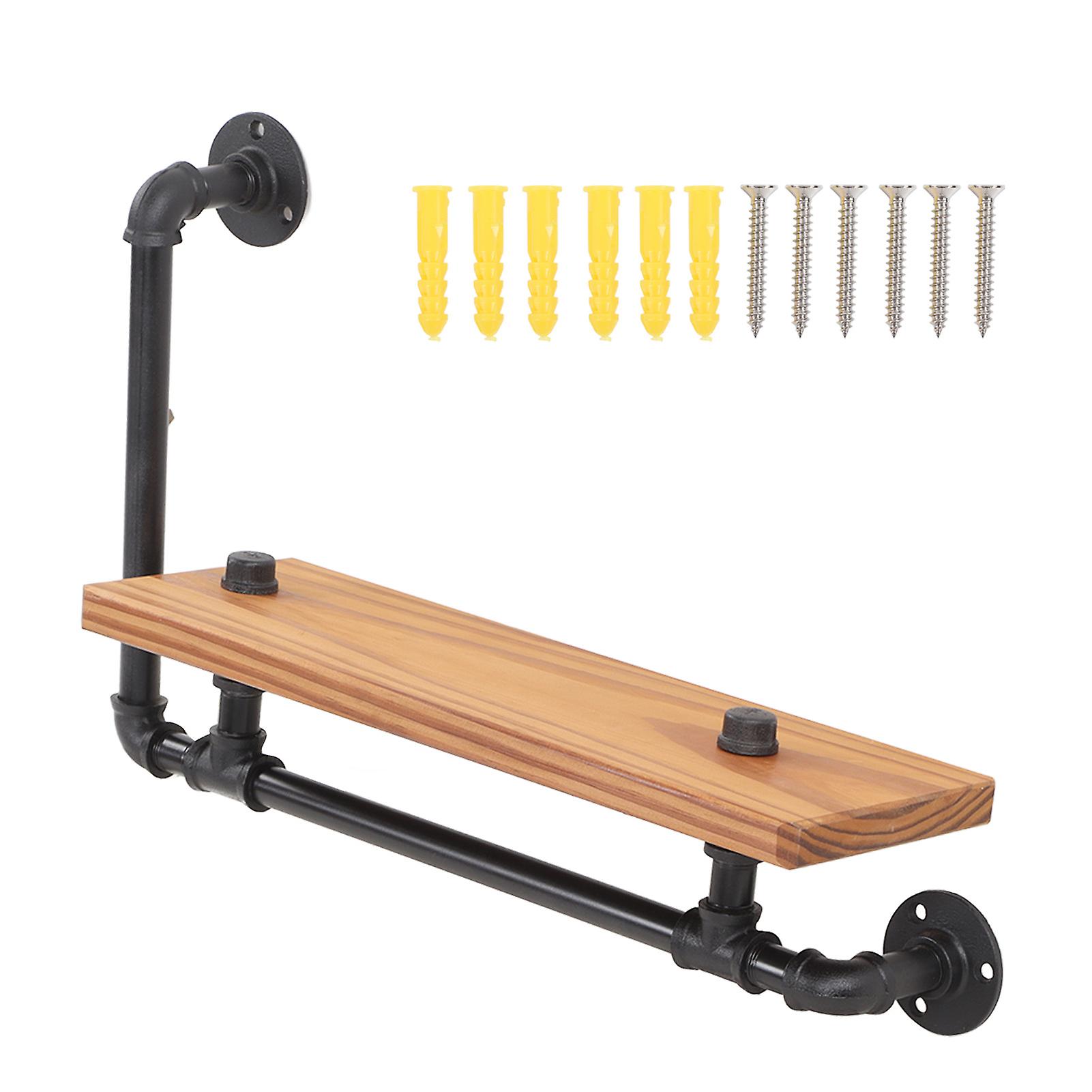 Wall Shelf, Wood Board, Iron Pipe, Floating Shelf