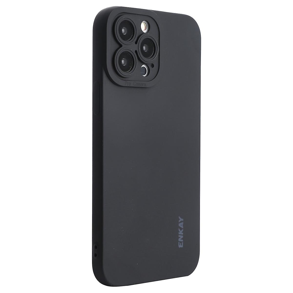 For iPhone 14 Pro Liquid Flexible Anti-drop Case Solid Color Camera Lens Precise Cutout Phone Cover