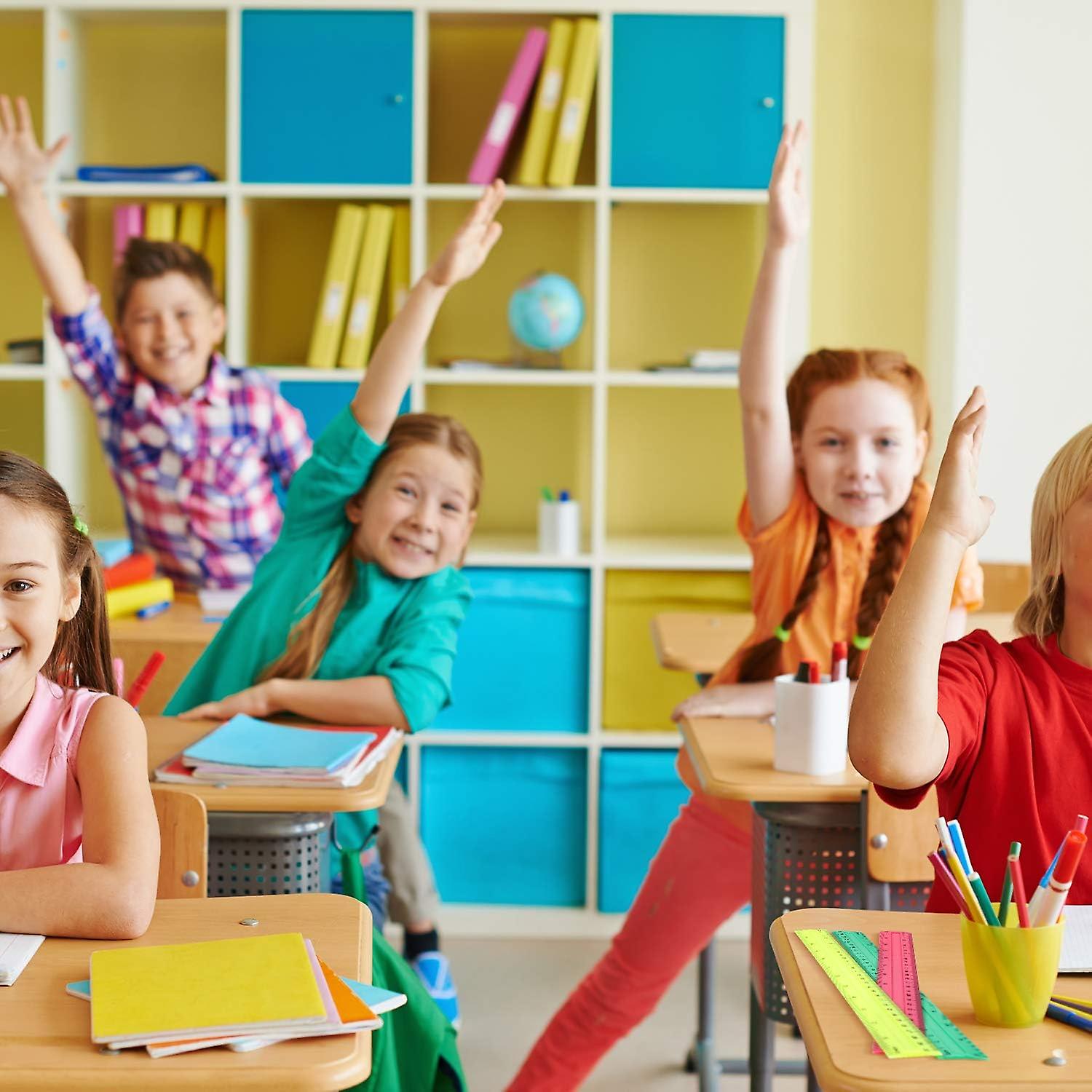 4-Pack Plastic Ruler School Office Measuring Tool (12", Color)