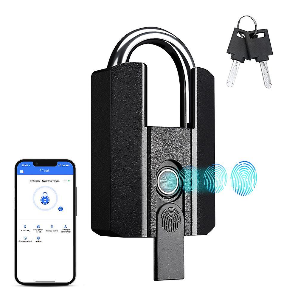 Aoresac fingeravtrykkslås med nøkkelbackup USB oppladbar nøkkel / BT TTLock APP / Fingeravtrykk Lås opp
