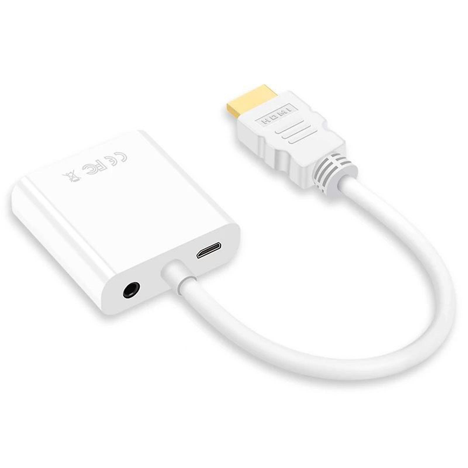 VGA Adapter 3.5mm Audio Jack Micro USB Golden Plated Plug 1080P HDMI-compatible to VGA Converter