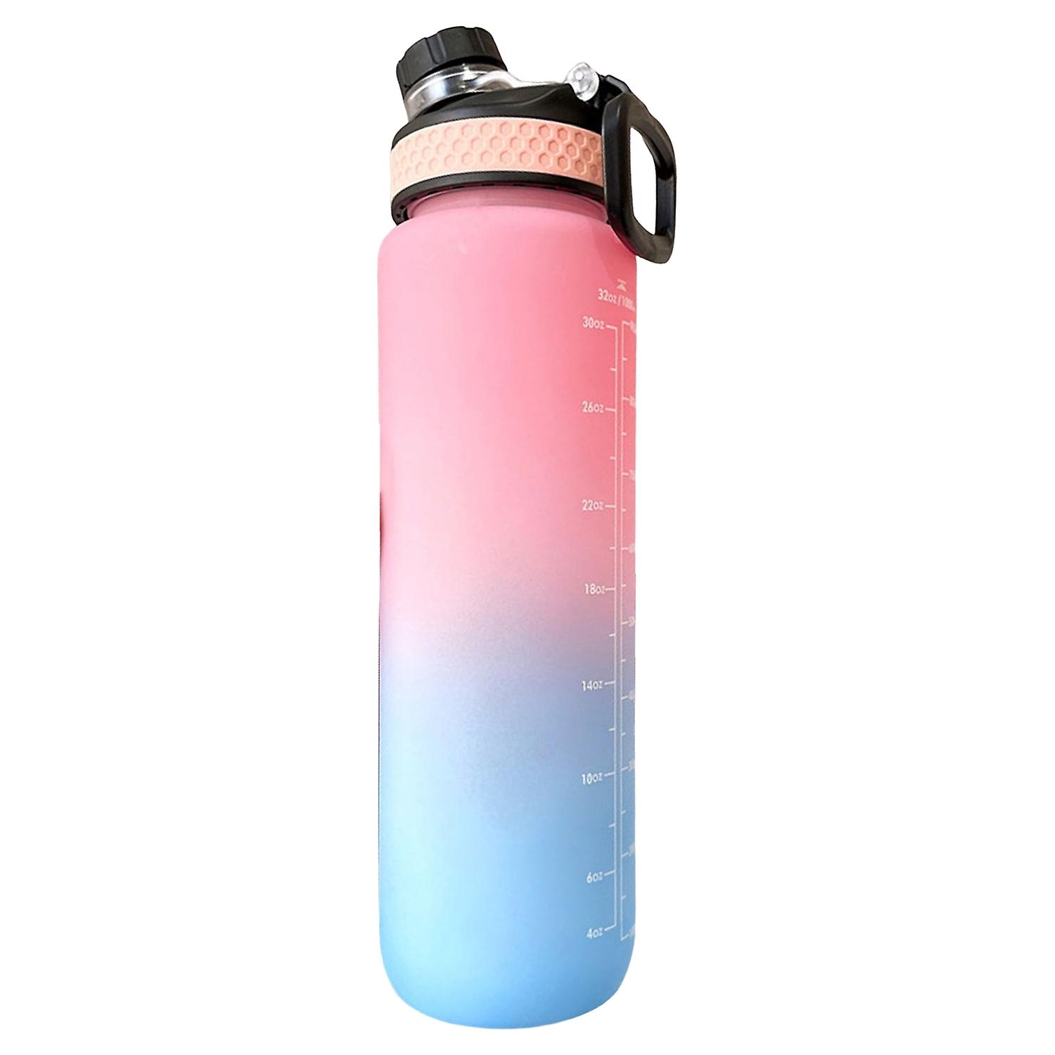 1000ml Drink Bottle Broken Resistant with Scale Gradient Color Drinking Portable Handle Fitness Spor