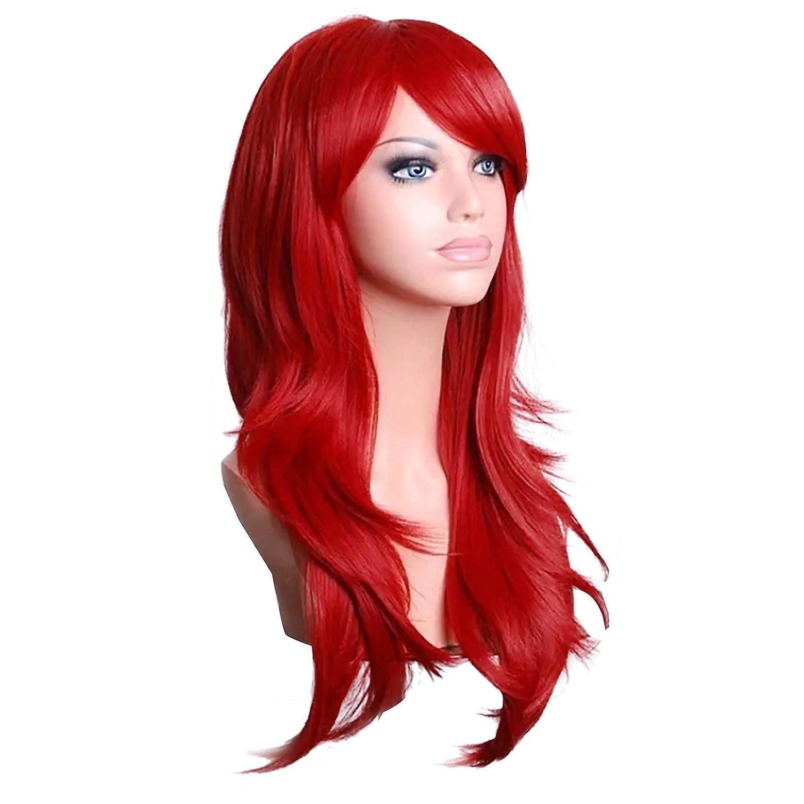 Red Long Curly Wig for Cosplay Party