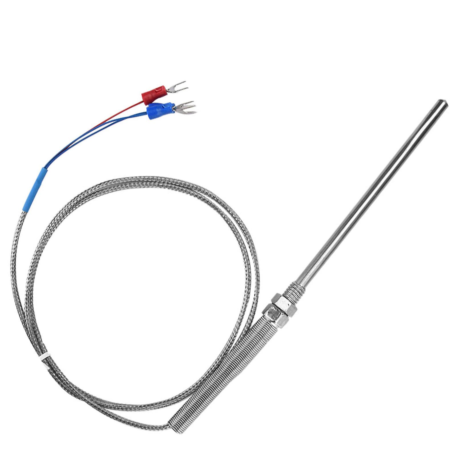 M8 Thread PT100 Platinum Resistor Temperature Sensor 100mm Probe 0-400℃ High Accuracy Thermocouple Wire 1m