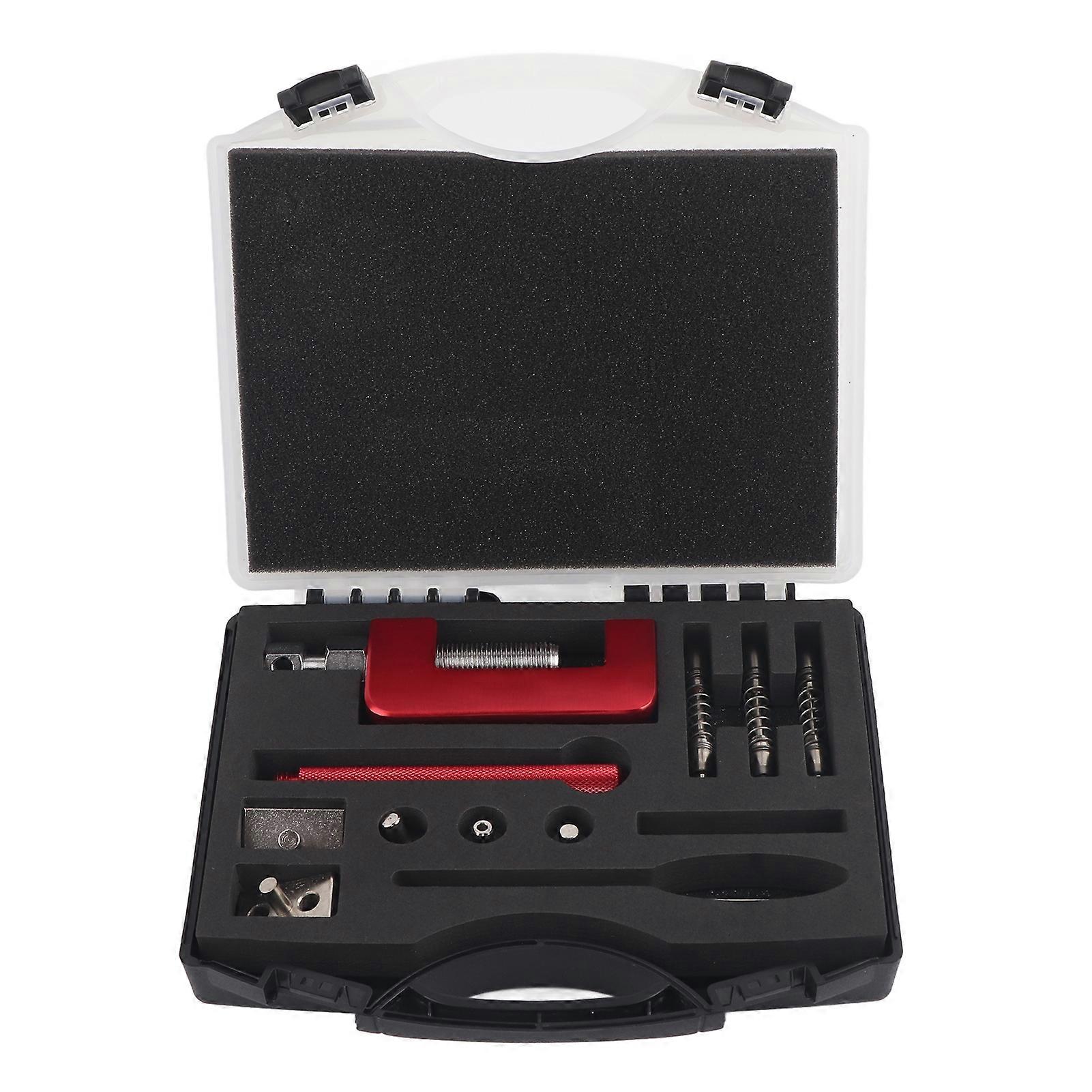 Jadeshay Chain Riveting Tool, 12PCS Universal Motorcycle Chain Cutter Breaker Riveting Tool Set with Storage Box for ATV Dirt Bike