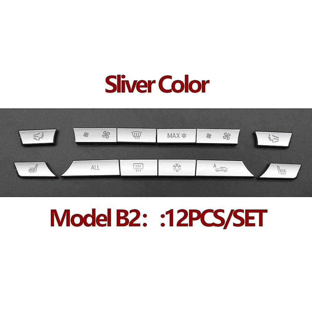Sliver Color Dashboard Air Conditioning Temperature Control Ac Buttons Caps For BMW 5 Series 6 7 F10 F01 F02 520 530~7821