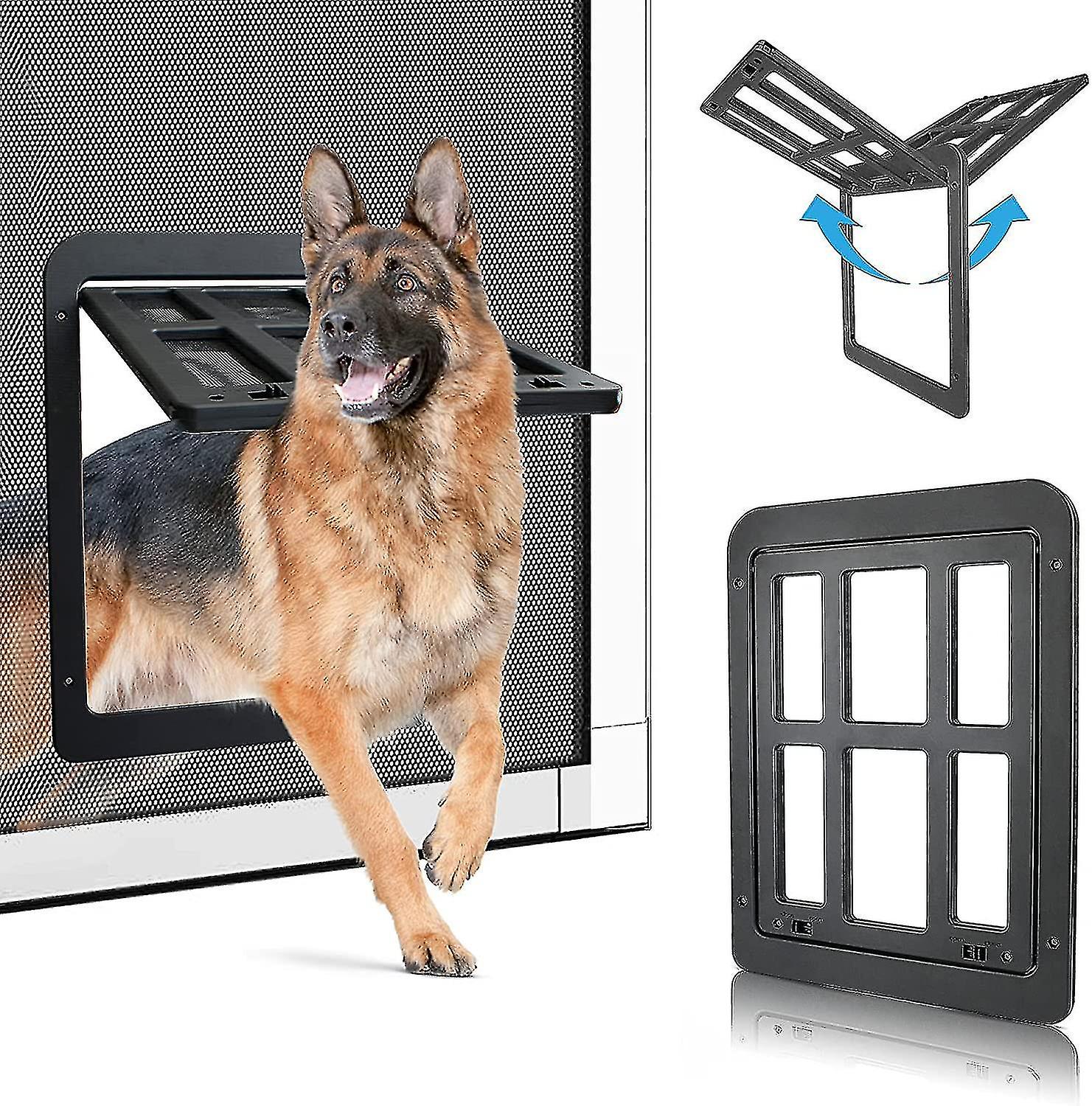 Cat Flap, Fly Screen Automatic Closure Dog Flap With Magnets, Fly Screen Balcony Door With Cat Flap Pet Flap