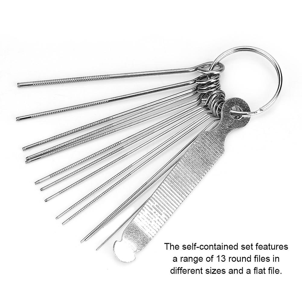 Guitar Bridge Saddle Nut Files 13 Neddles Set Tool Kit Accessory Ukelele