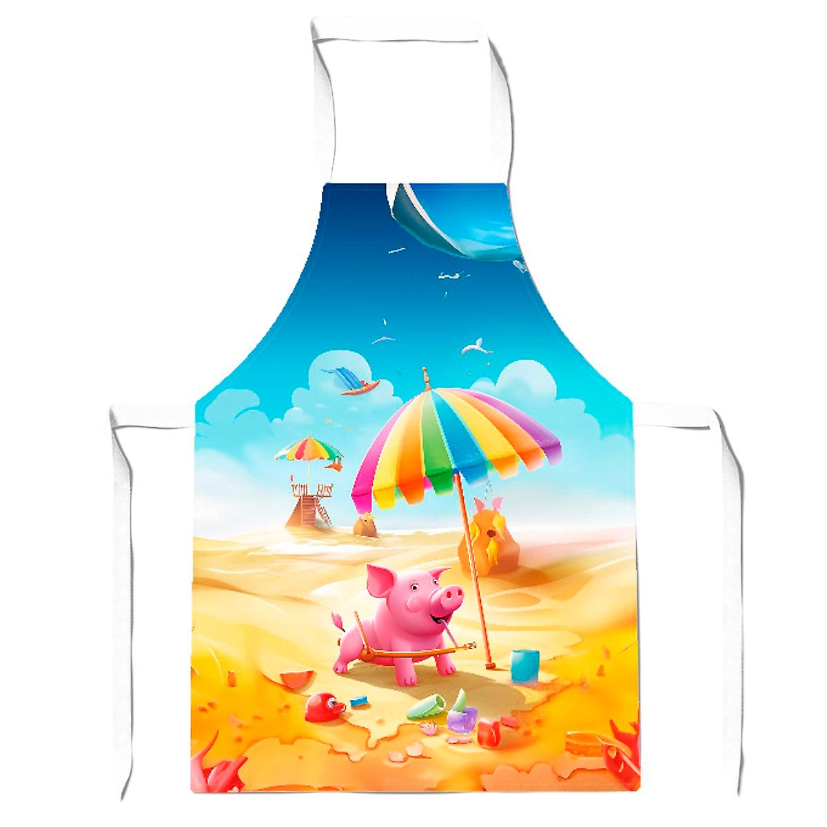 Pig On A Beach Holiday Apron