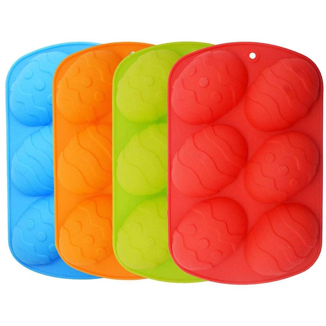 4pcs Silicone Mold with 6 Cavity Dinosaur Egg Shape for Cake Chocolate