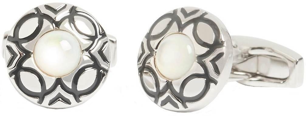 Simon Carter Marrakesh Mother of Pearl Cufflinks - Silver/White