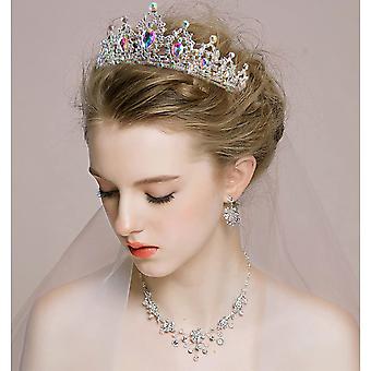 14cm Gold Crystal Crown Tiara – Wedding Prom Queen, Women's, Unbranded