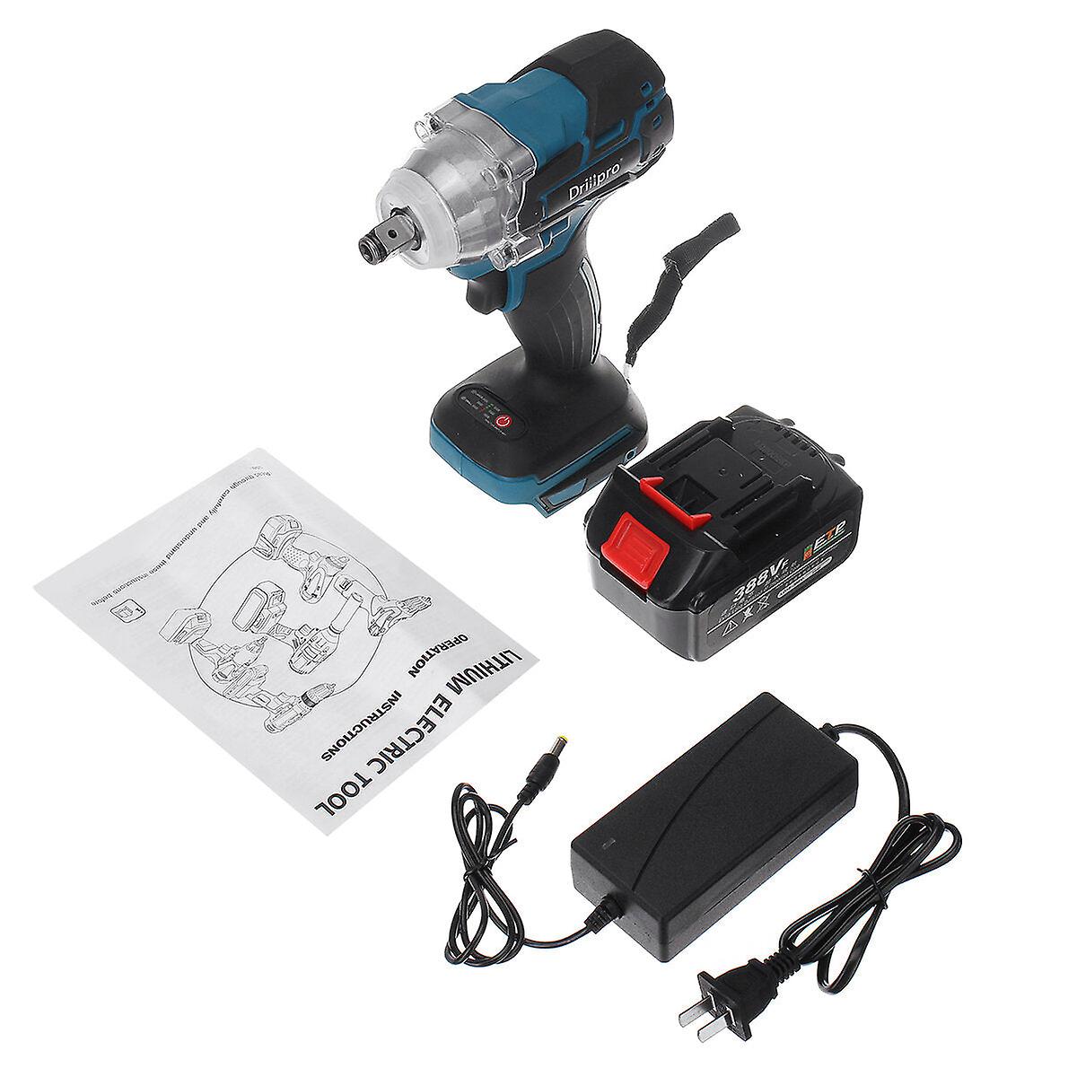 520N.m Electric Cordless Brushless Impact Wrench Riveter Drill Driver Kit