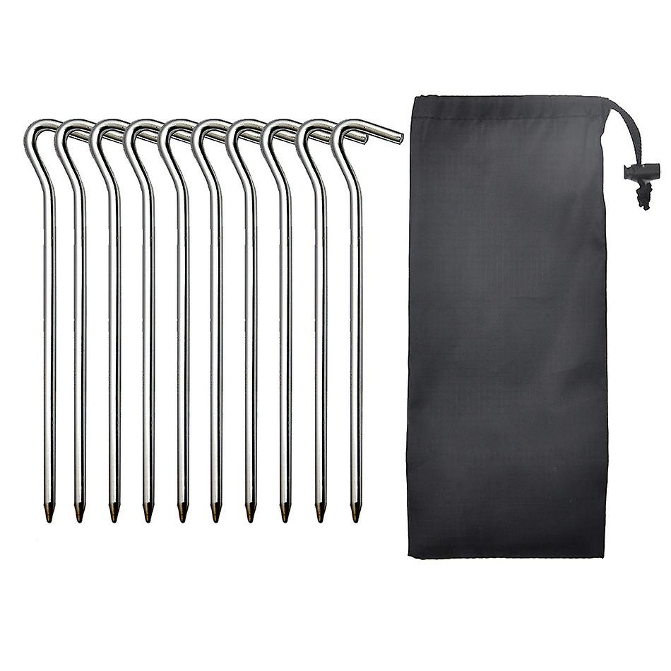 フック付きアルミテントステークスペグ-7六角ロッドステークスネイルスパイクガーデンステークスキャンプペグピッチングキャンプテント用
