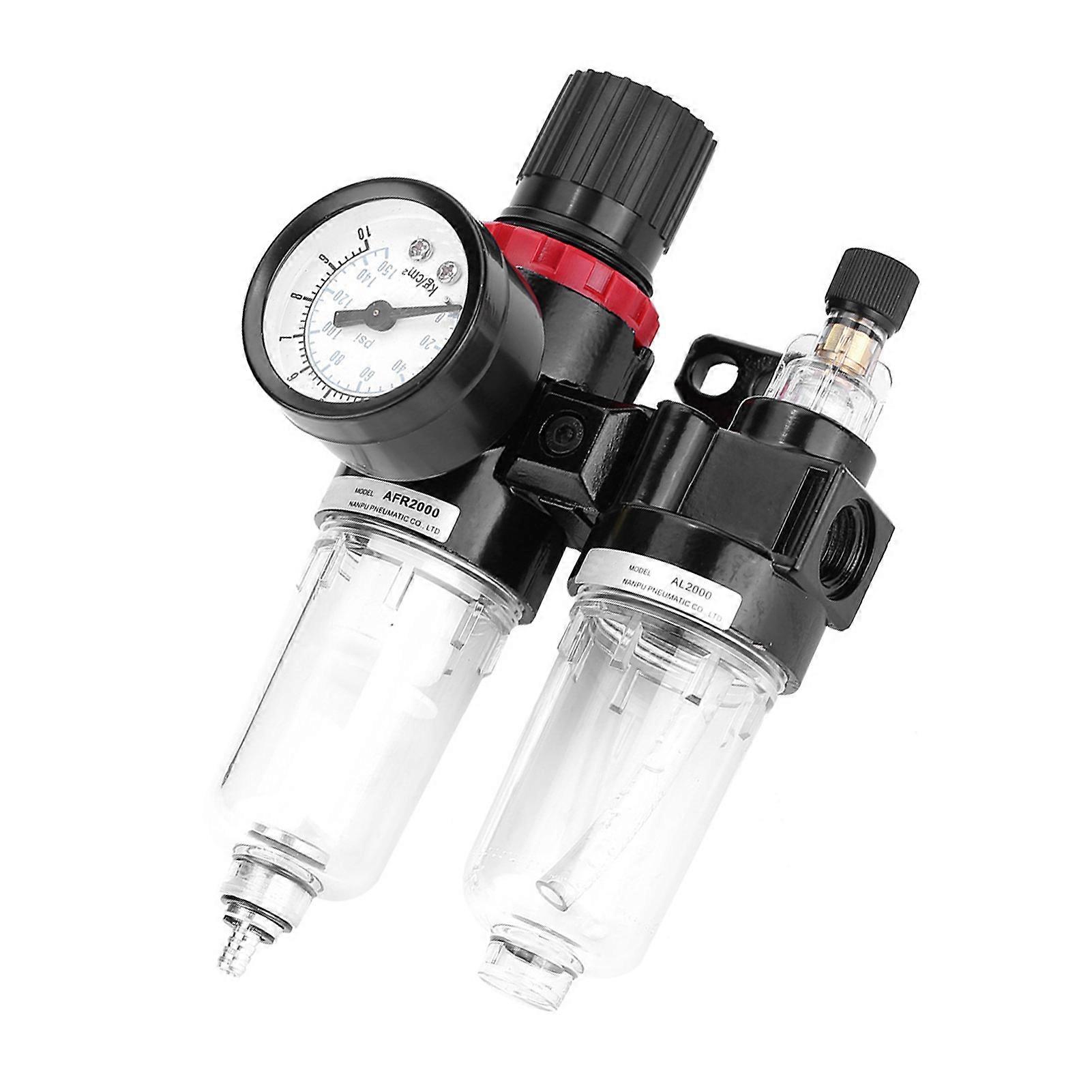 Pneumatic AFC2000 Air Filter Regulator Lubricator G1/4 Black 15cc