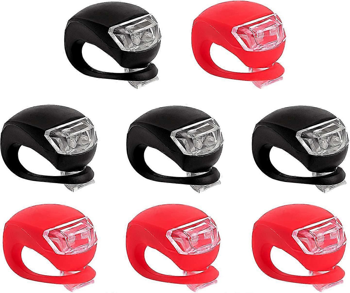 8pcs Bicycle Light Silicone Led 4pcs Bicycle Head Light And 4pcs Tail Light Waterproof
