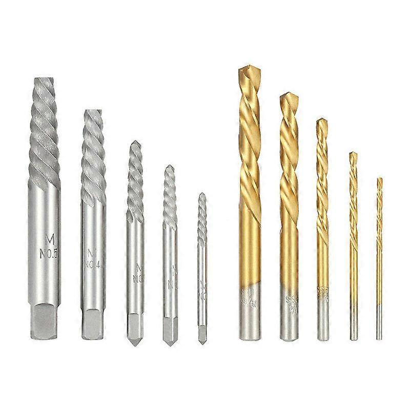 10pcs Screw Extractors with Left Cobalt Drill Bits Metal Damaged Screw Extractor Extractor Set Set Metal Case