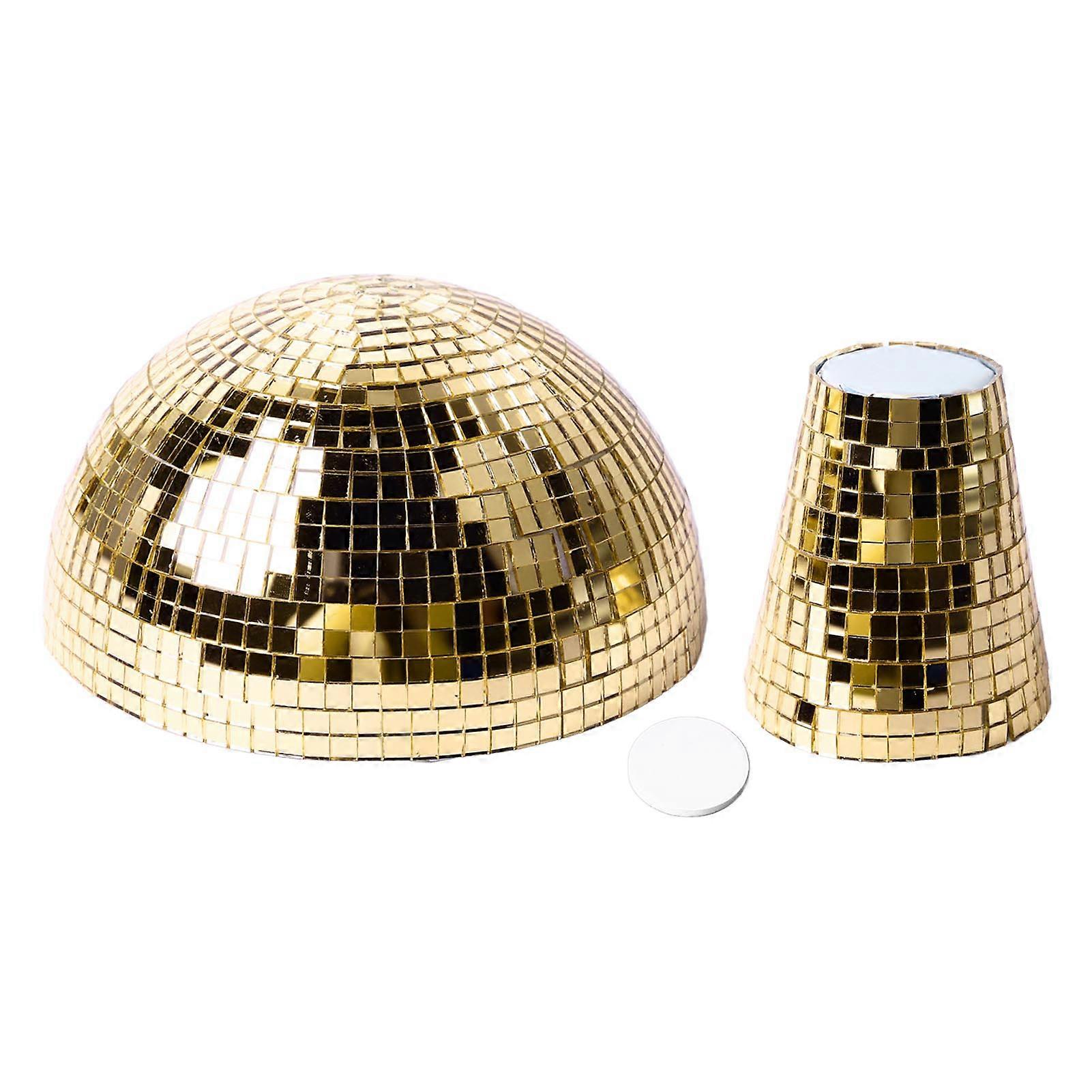 Mushroom Shaped Disco Ball Mirror Effect Glitter Reflective Table Decoration for Party Home Stage Bar Gold