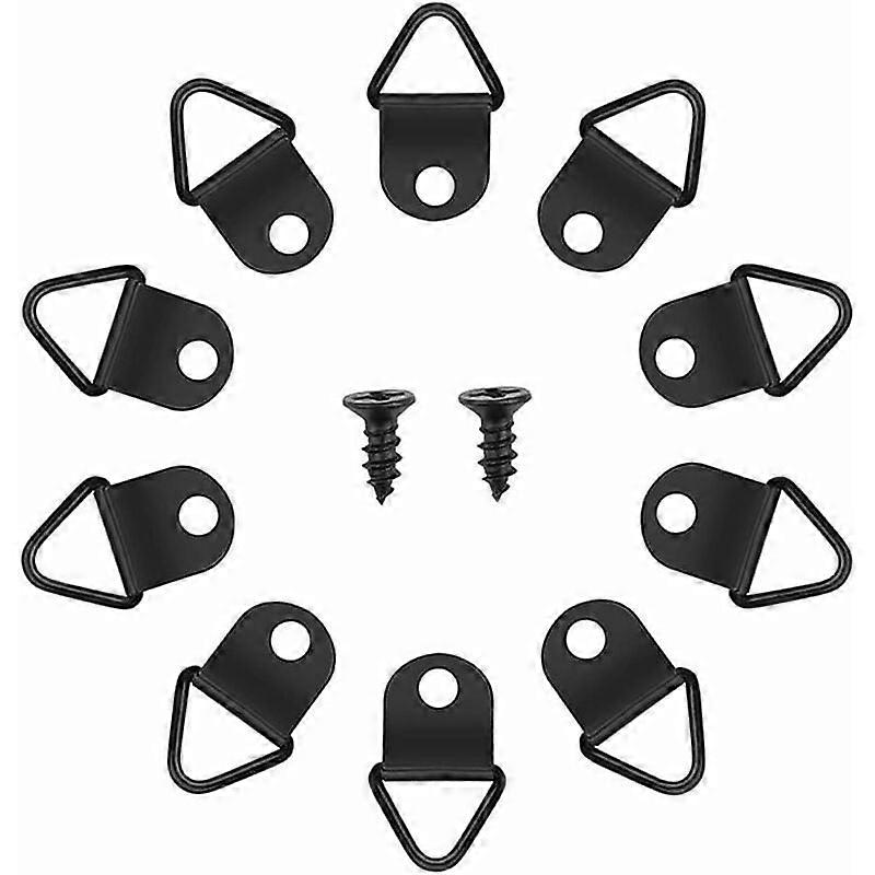 50pcs Hooks for Picture Hanging Picture Frame Without Drilling Metal Rings Fixing Picture Frame Picture Fixing Mirror Wall Decoration(black)