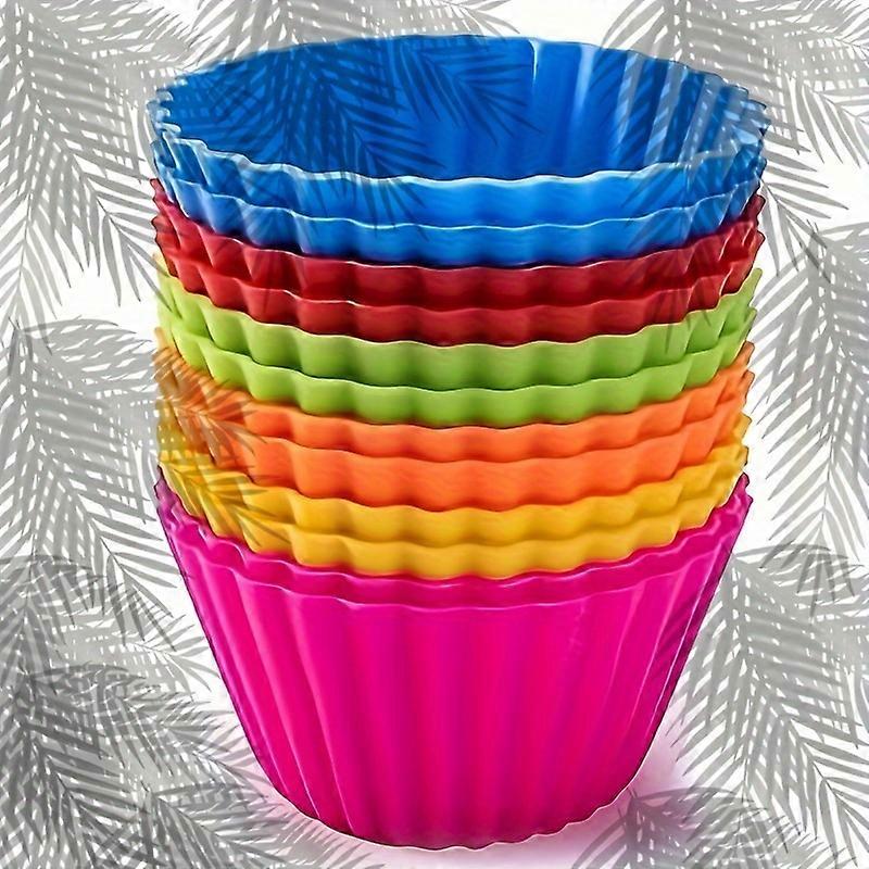 12/18pcs, Silicone Muffin Cups, Heat Resistant Cupcake Cups, Reusable Cupcake Liners, Muffin Molds, Baking Tools, Kitchen Gadgets, Kitchen Accessories